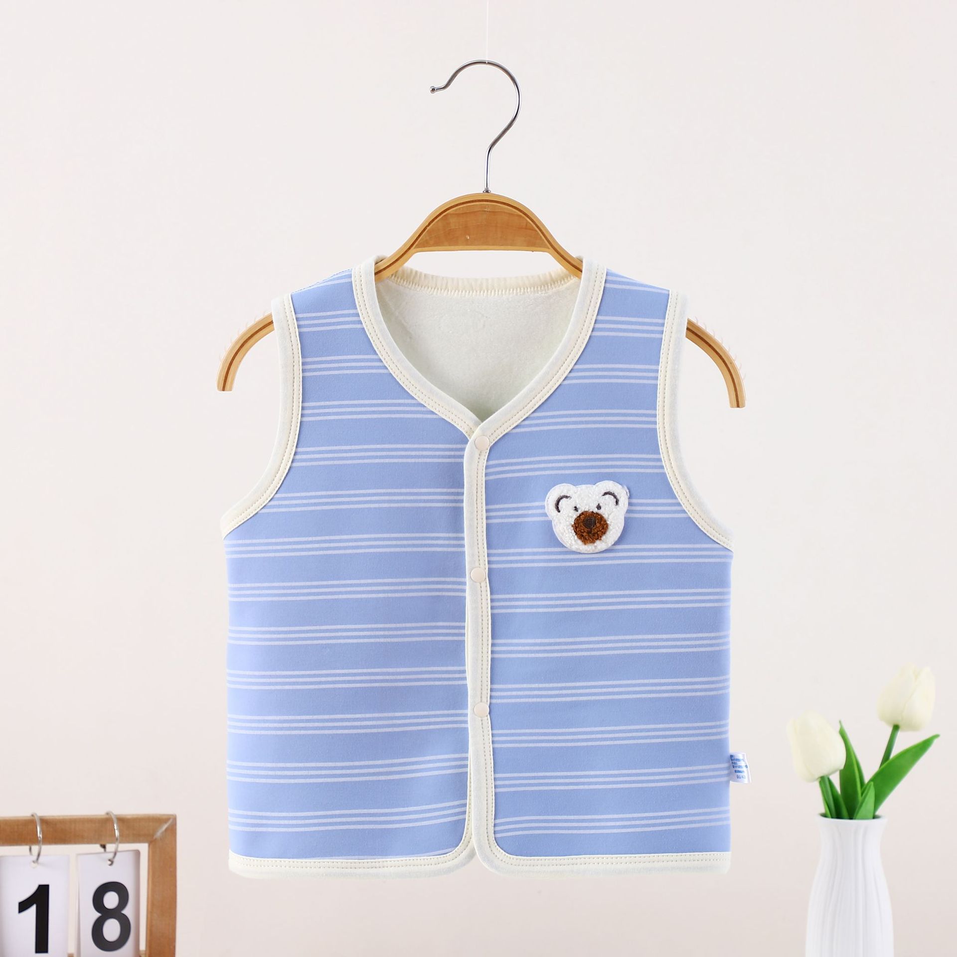 chaleco de bebé recién nacido primavera y otoño chaleco de peluche recién nacido calentamiento clip de pony para hombres y niñas hombro de baoh