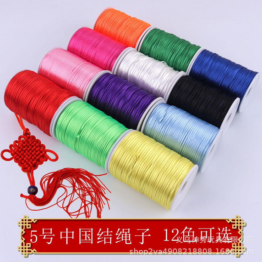 Tejido cuerda roja Jade hilo hecho a mano bricolaje pulsera de oro con cuentas cobre material moneda tejida nudo Chino