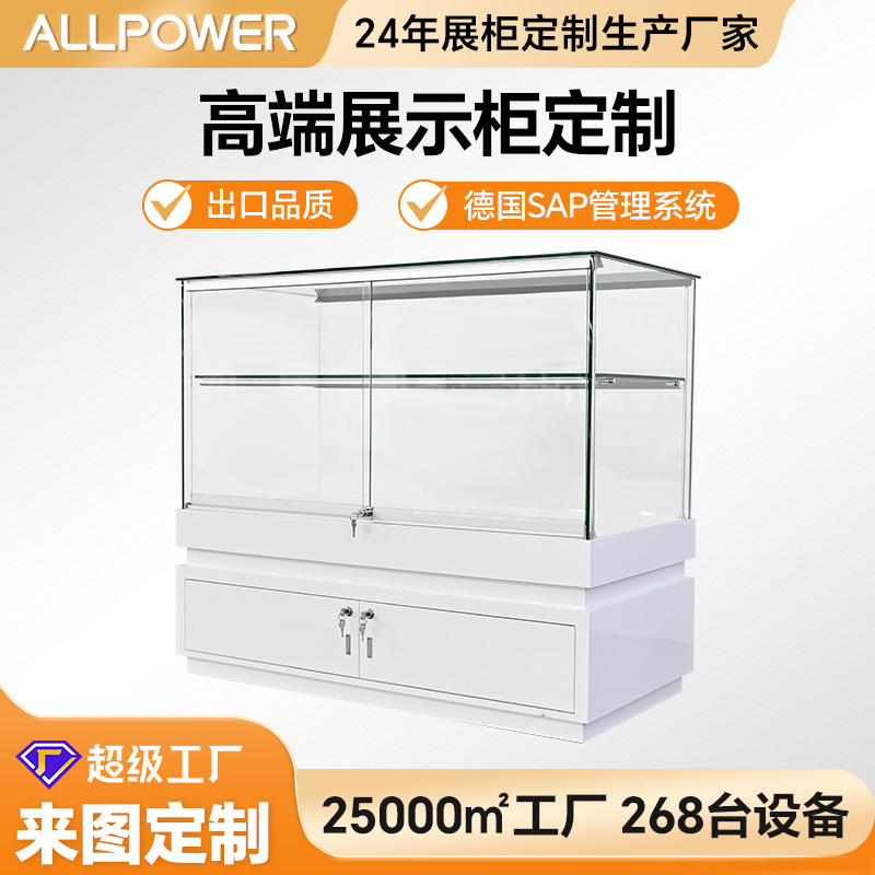 整店设计奢侈品展示柜欧美高端奢侈品店铺陈列柜黄钢化玻璃展览柜