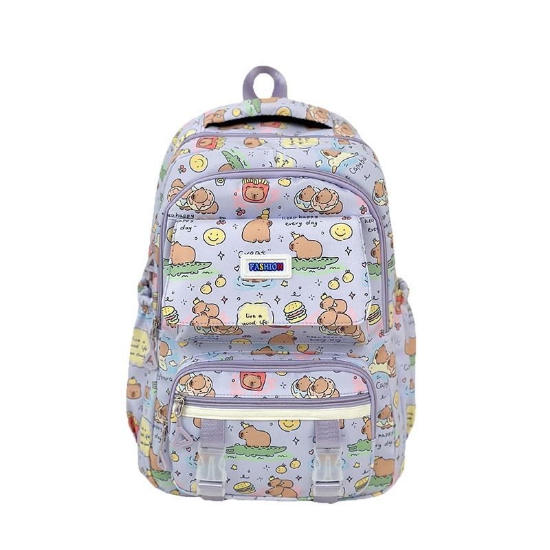 2025 nueva mochila escolar Kapibala, mochila informal, estudiante universitaria, impresión de alto valor, mochila de gran capacidad, marea