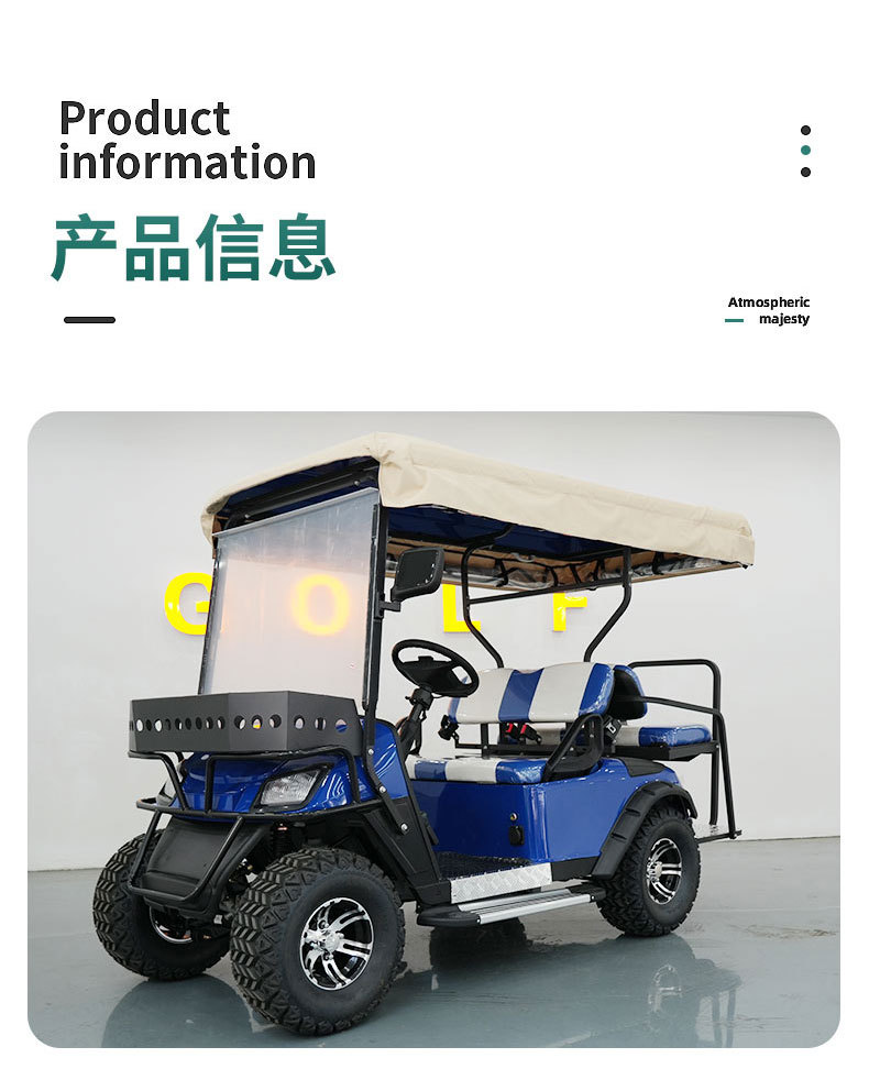 Golf Carts for Export to Tourist Attractions, Parks, Hotels, Airports; 4-Seater Electric Shuttle Vehicles; Electric Sightseeing Vehicles
