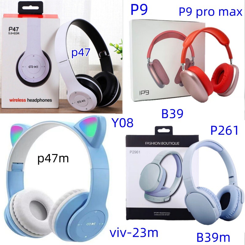Cross-Border P47 Over-Ear Headphones P47M Yo8 Stn-28 Cat Ear P9 Pro Max Bluetooth Headphones Cross-Border P47 Over-Ear Headphones P47M Yo8 Stn-28 Cat Ear P9 Pro Max Bluetooth Headphones