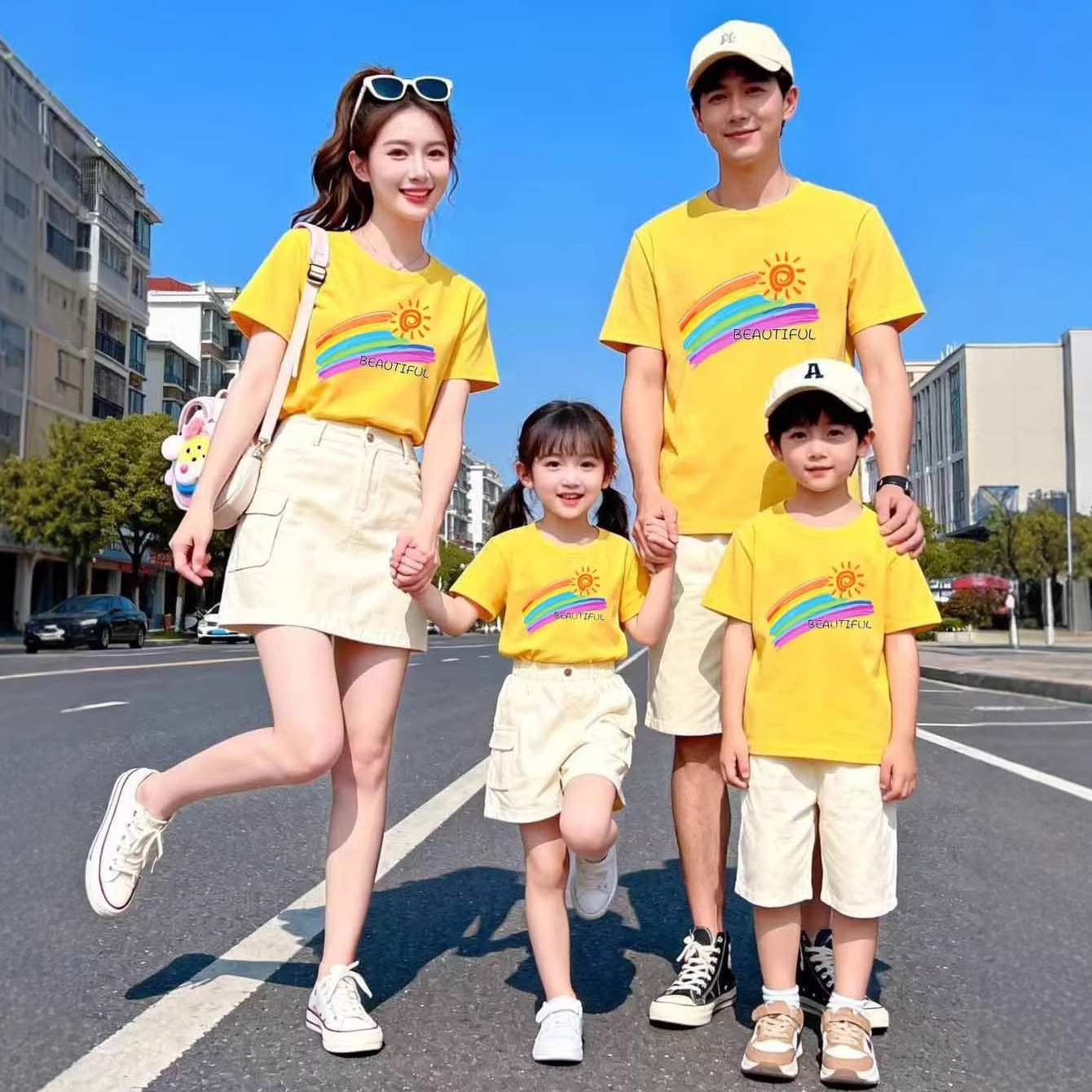 Kindergarten Opening Season Sports Meet Children's Day Activities Performance Class Uniform Casual Tops Parent-Child Outfits Summer Pure Cotton T-Shirts