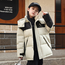 2025新款儿童羽绒服女童中长款加厚冬季女孩中大童连帽外套童装潮