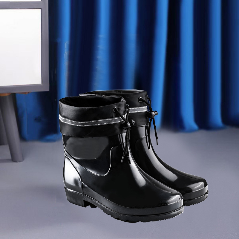 Comercio exterior de alto tubo de protección laboral para hombres zapatos de lluvia gruesos zapatos de lluvia impermeables al aire libre anti-deslizante extra alto calentamiento de lana zapatos de agua