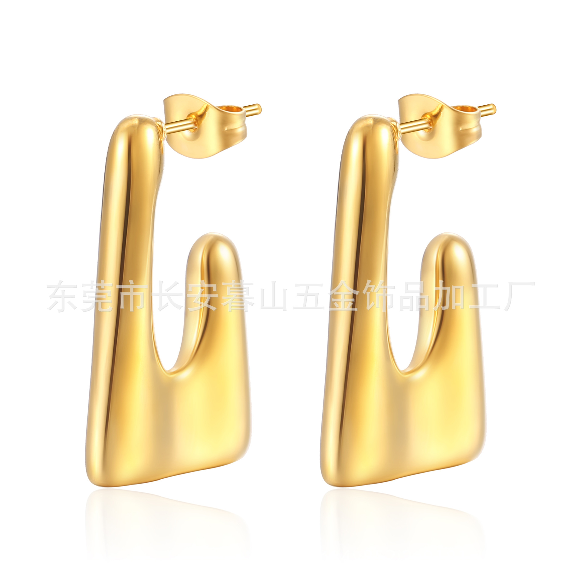 INS europeos y americanos irregulares de las Mujeres 18K de oro pendientes de acero inoxidable nicho de diseño gancho de acero de titanio de la joyería del oído