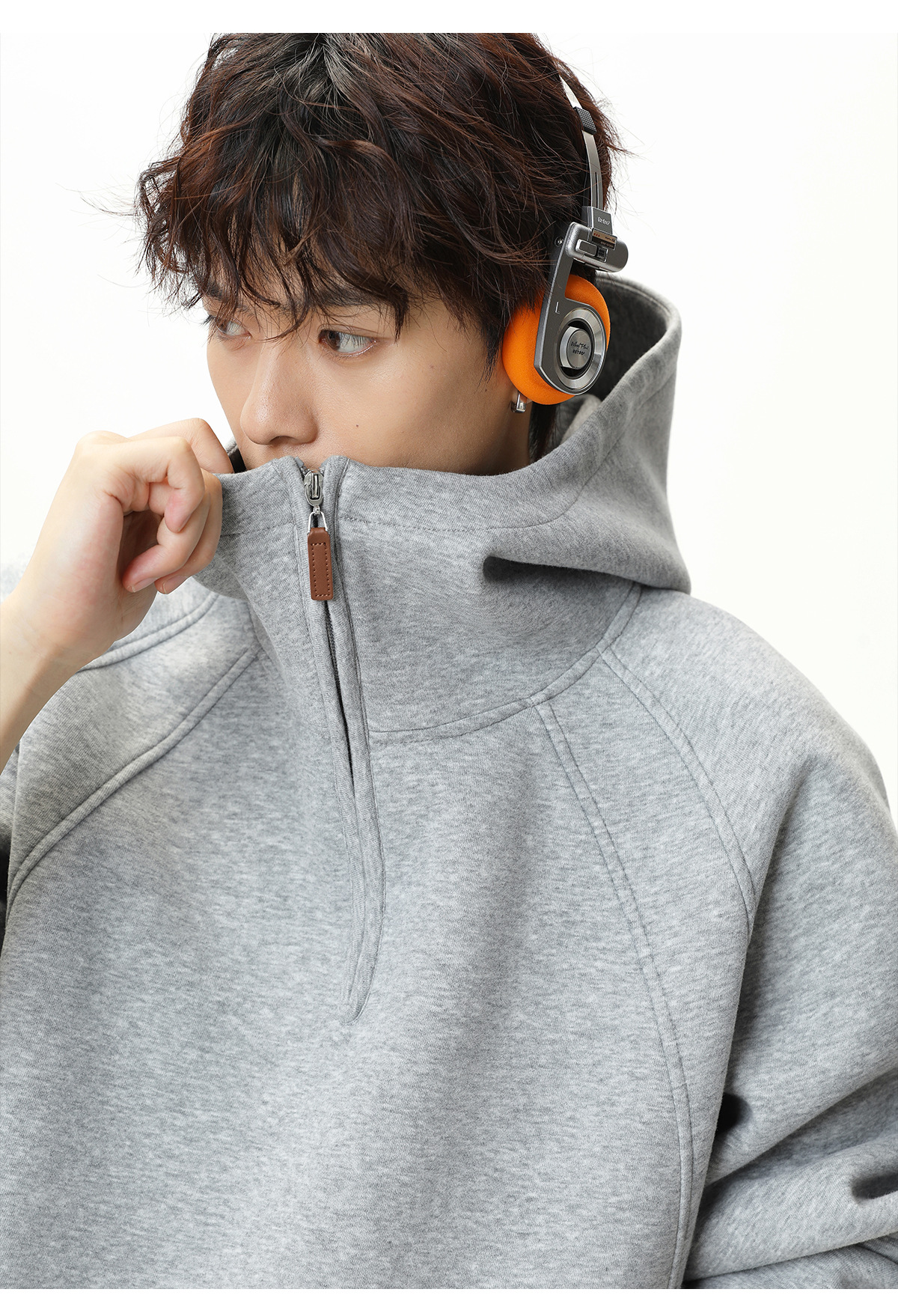 Schwerer Herren Hoodie Mit Half-zip Für Herbst Und Winter_voghion.com