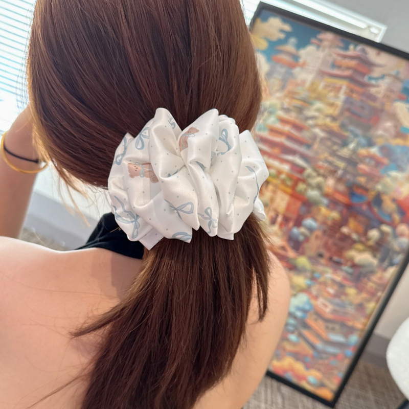 甜美波点小熊褶皱云朵香蕉夹少女氛围感后脑勺马尾夹竖夹女高级感|undefined