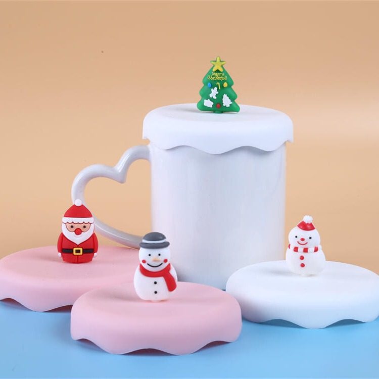 Snow Silicone Cup Cover Cute Doll Girl Student Glass Open Cup Cover No Odor High Temperature Resistance
