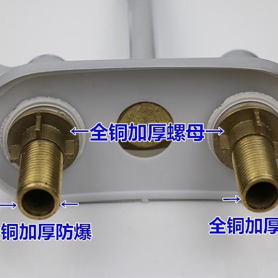 Todo el lavabo de cobre, grifo de doble apertura, lavabo de doble orificio caliente y frío, lavabo, grifo de lavabo, grifo de baño