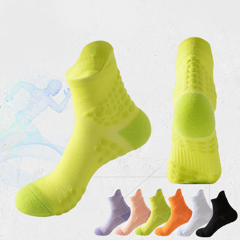 New Custom Logo Ankle Sports Running Socks, Comfortable Terry D-Soled Knitted Sports Socks