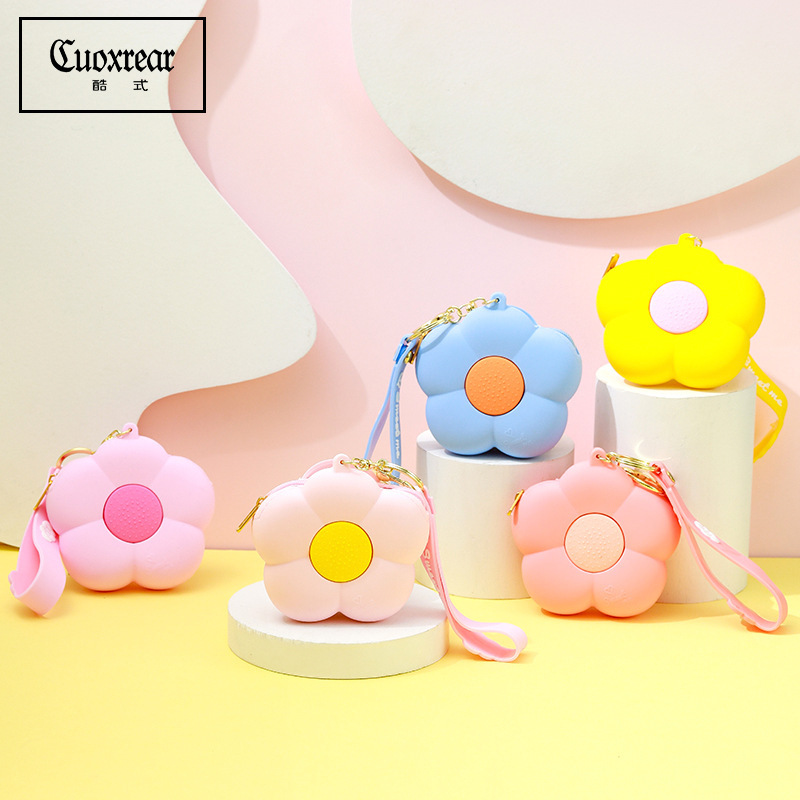 Flower Silicone Coin Purse Mini Cartoon Cute Zipper Small Purse Female Student Hand Coin Headphone Bag Pendant Flower Silicone Coin Purse Mini Cartoon Cute Zipper Small Purse Female Student Hand Coin Headphone Bag Pendant