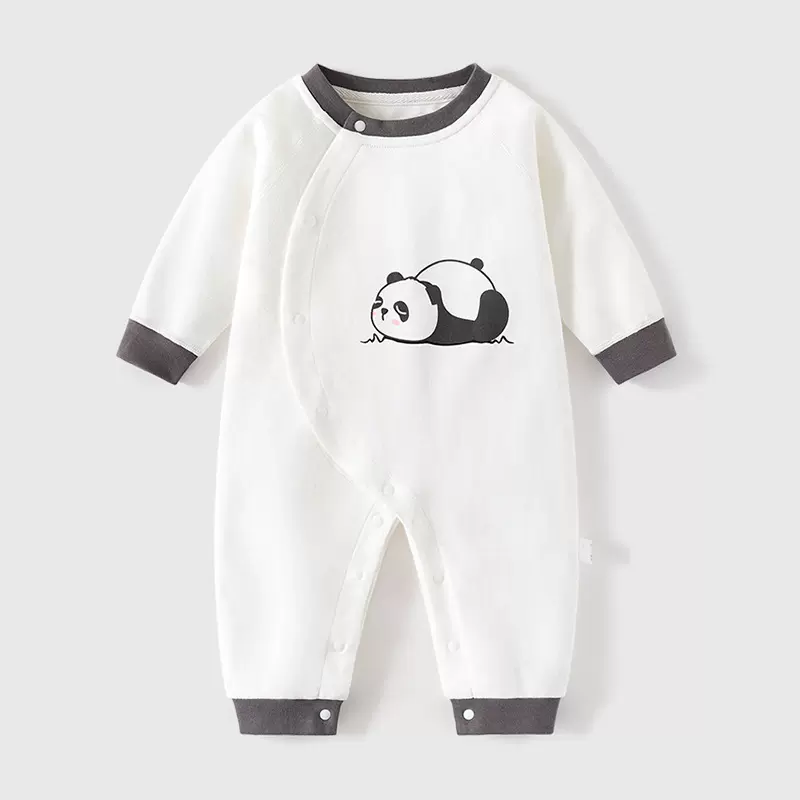 安阳童装婴儿秋装侧开连体衣纯棉a类宝宝长袖哈衣秋冬内搭打底衣