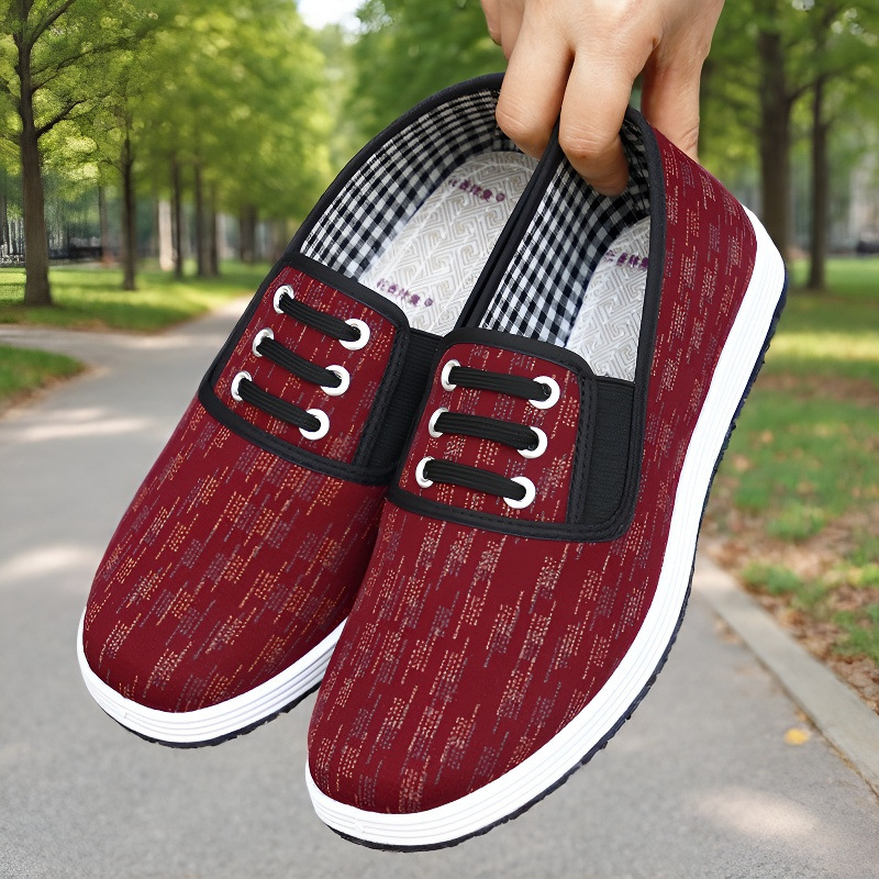 New Spring and Autumn Old Beijing Cloth Shoes for Women, Non-Slip, Wear-Resistant Work Shoes, Corduroy Flat Sole Mom Shoes