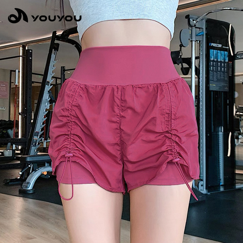2025 Summer New Yoga Fitness Sports Shorts Casual Cycling Loose One-Piece Drawstring Yoga Shorts Wholesale