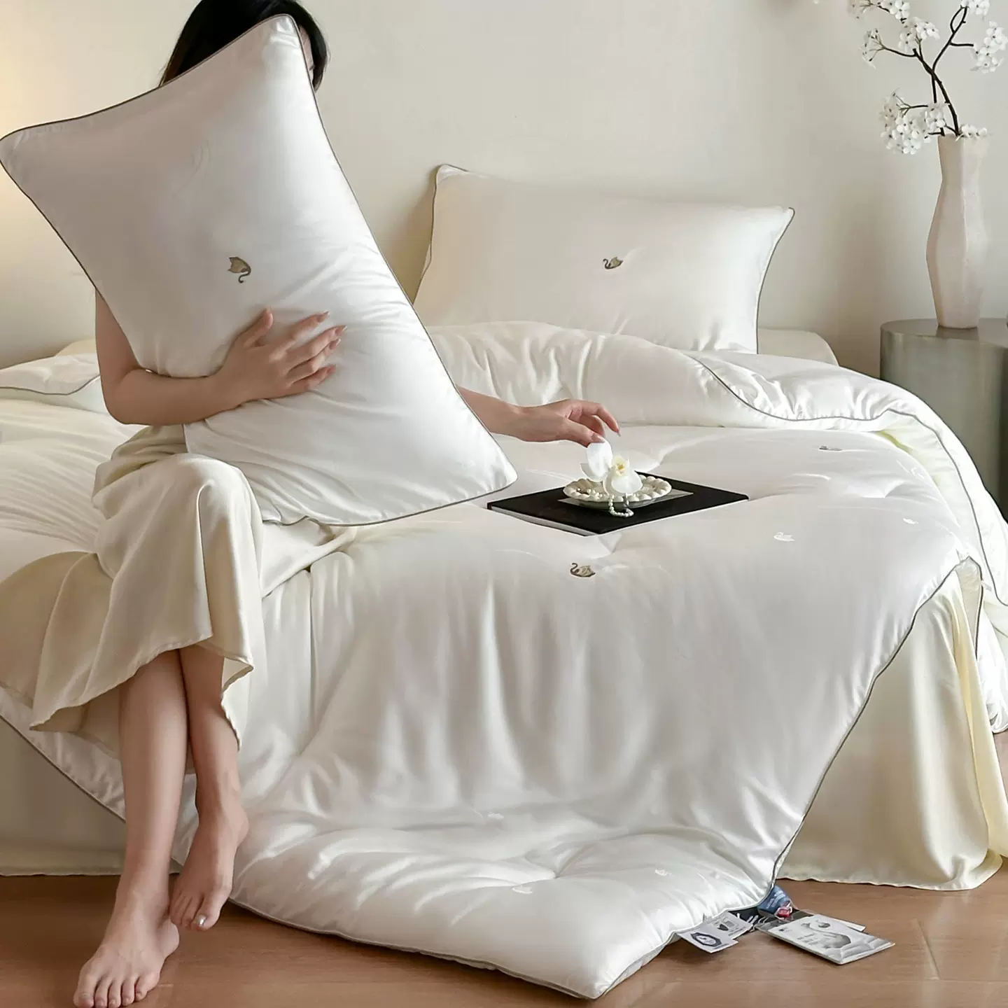 五星级酒店羽绒蛋白被子纯棉被芯抗菌春秋被加厚保暖冬被四季通用