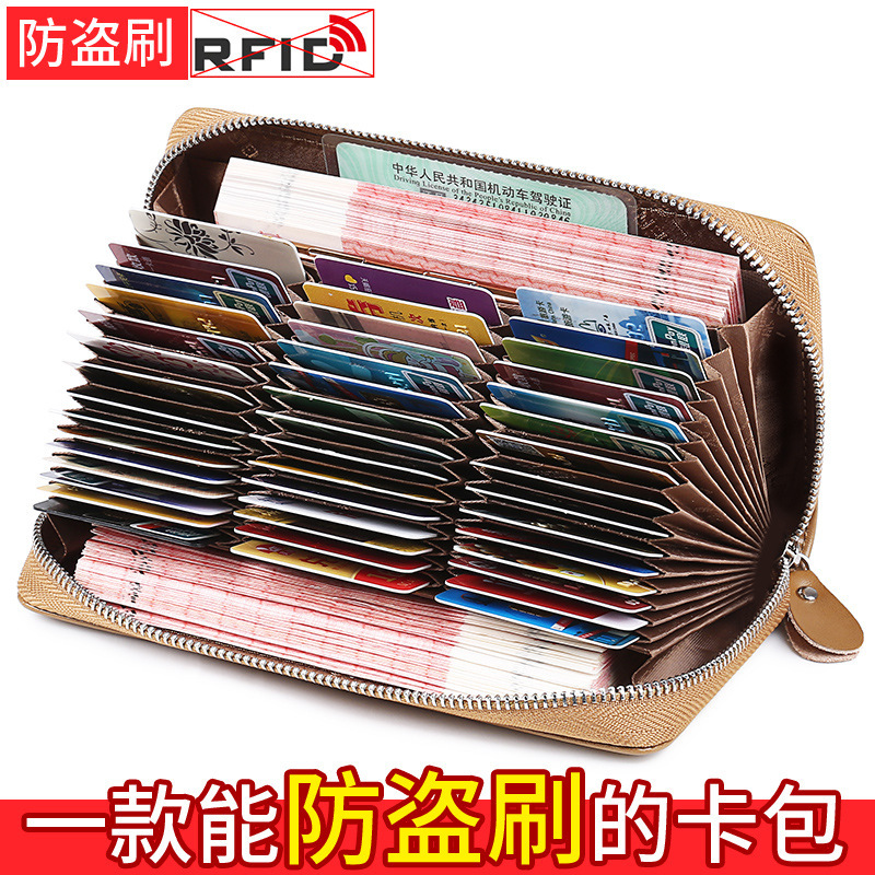Geruola Leather Factory Tarjetas Bolso de cuero para hombres Bolso de almacenamiento de tarjetas bancarias con múltiples posiciones de cuero para hombres de gran capacidad para el hogar