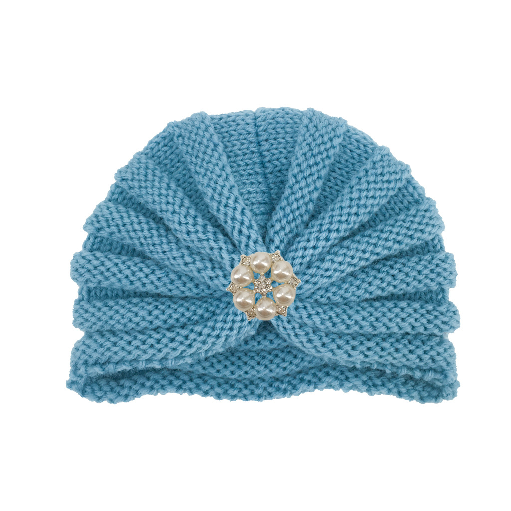 Children Unisex Fashion Solid Color Pearl Baby Hat display picture 12