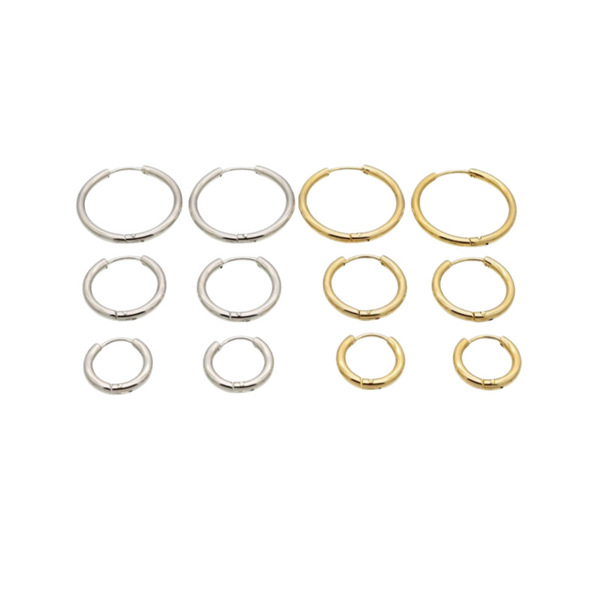 classic universal hoop earrings stainless steel