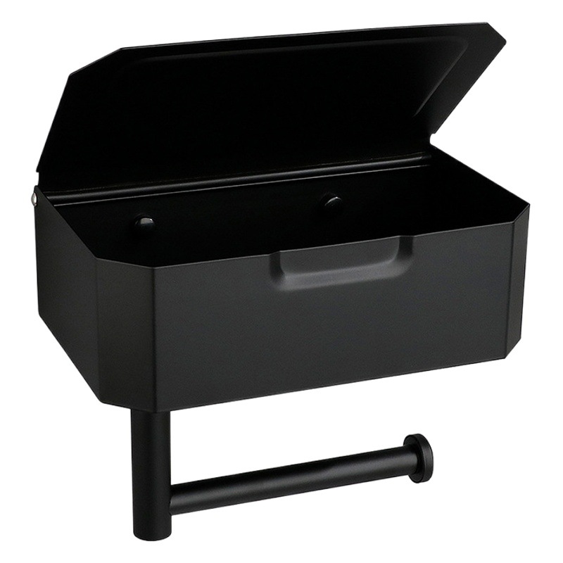 Cuarto de baño inodoro caja de pañuelos de acero inoxidable titular de pañuelos de baño montado en la pared titular de rollo sin sacador titular de papel higiénico doméstico