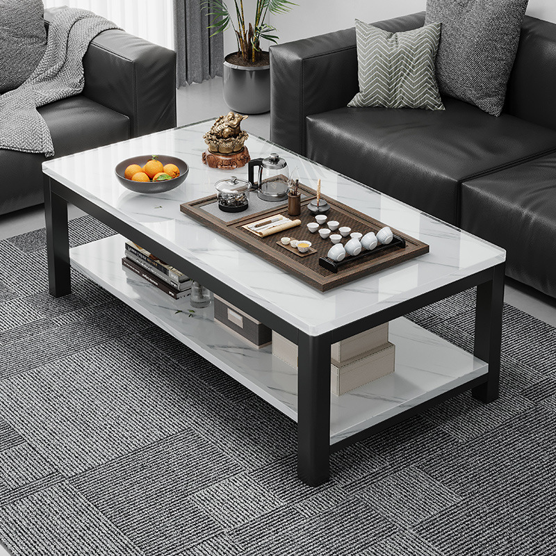 Mesa de centro moderna para sala de estar, mesa de té con tapa de vidrio templado para apartamento pequeño, mesa auxiliar para sofá de oficina
