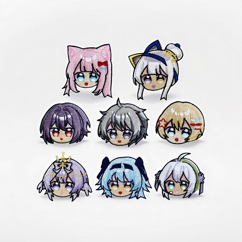 电脑绣花刺绣布贴卡通二次元女孩头像章仔diy装饰补丁贴立体刺绣