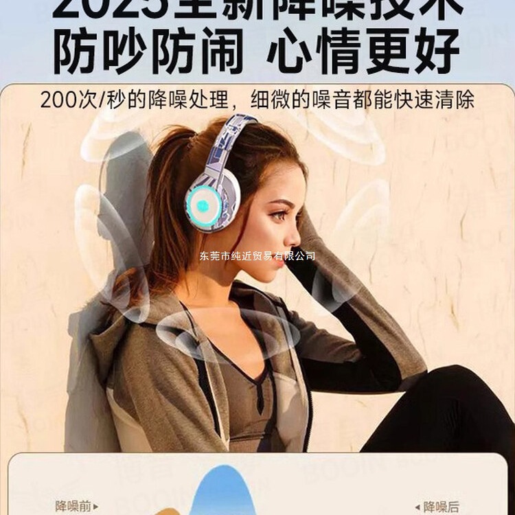 2025新款头戴式蓝牙耳机无线电竞游戏电脑手机耳罩式降噪运动|undefined