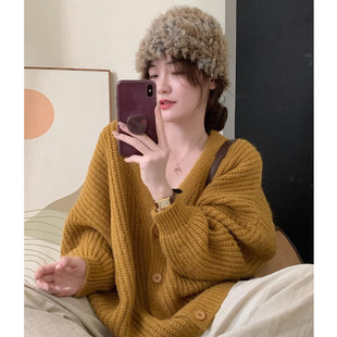 Soft Waxy Sweater for Women, Spring & Fall Outer Wear, Gentle Style, Lazy Style, Pink Niche Design, Knitted Cardigan Jacket Top