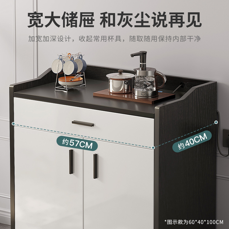 Gabinete de té de madera simple y moderno, armario de comedor, armario de cocina, armario de sala de estar, armario de pared integrado