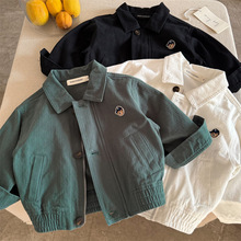 新款儿童夹克衫男童翻领外套韩版中小童外穿风衣帅气女宝宝衣服潮