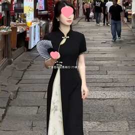 夏季新款时尚新中式中国风旗袍显瘦连衣裙气质修身裙子图片色