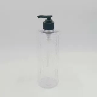 厂家定制300ML500ML花纹圆柱洗发水护发素沐浴露PET塑料按压瓶