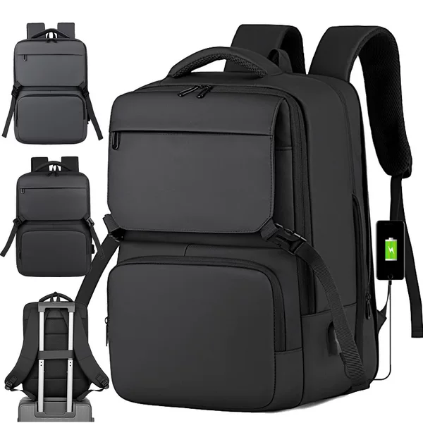 2026 New Cross-Border Multi-Compartment Business Backpack, Can Be Attached to a Trolley, Outdoor Travel Backpack, Business Trip Laptop Backpack