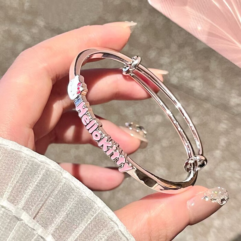 Hellokitty Sanrio Hello Kitty Lucky Push-Pull Bracelet for Women, Practical Birthday Gift for Girls