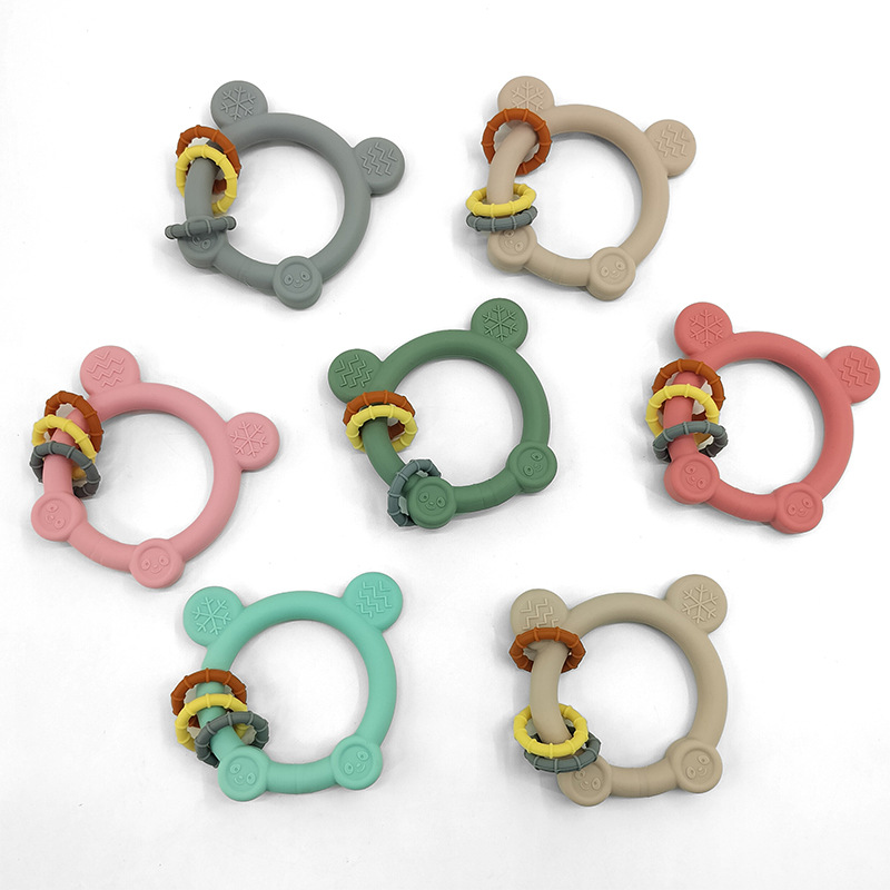 Nuevo juguete de mordida para bebés, mordedor de silicona