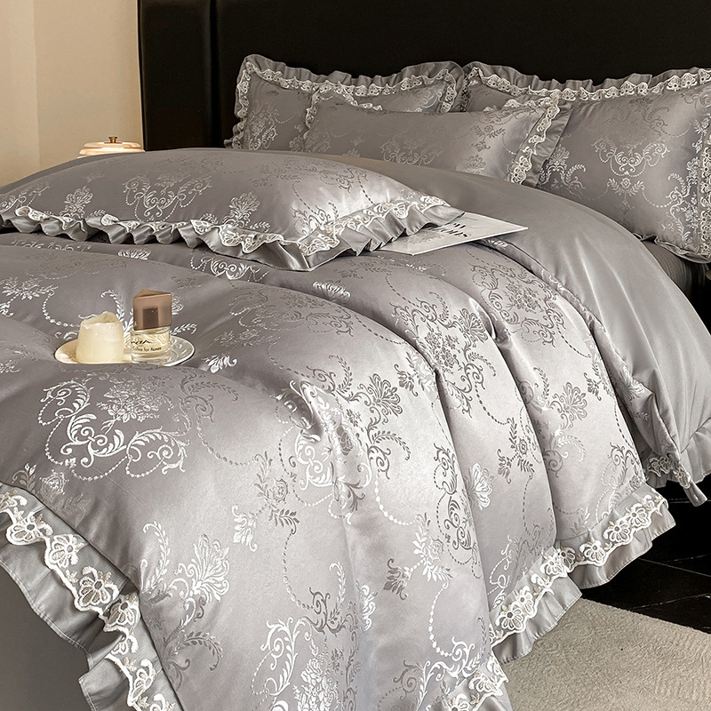 Completo letto romantico in pizzo jacquard effetto seta fredda_voghion.com