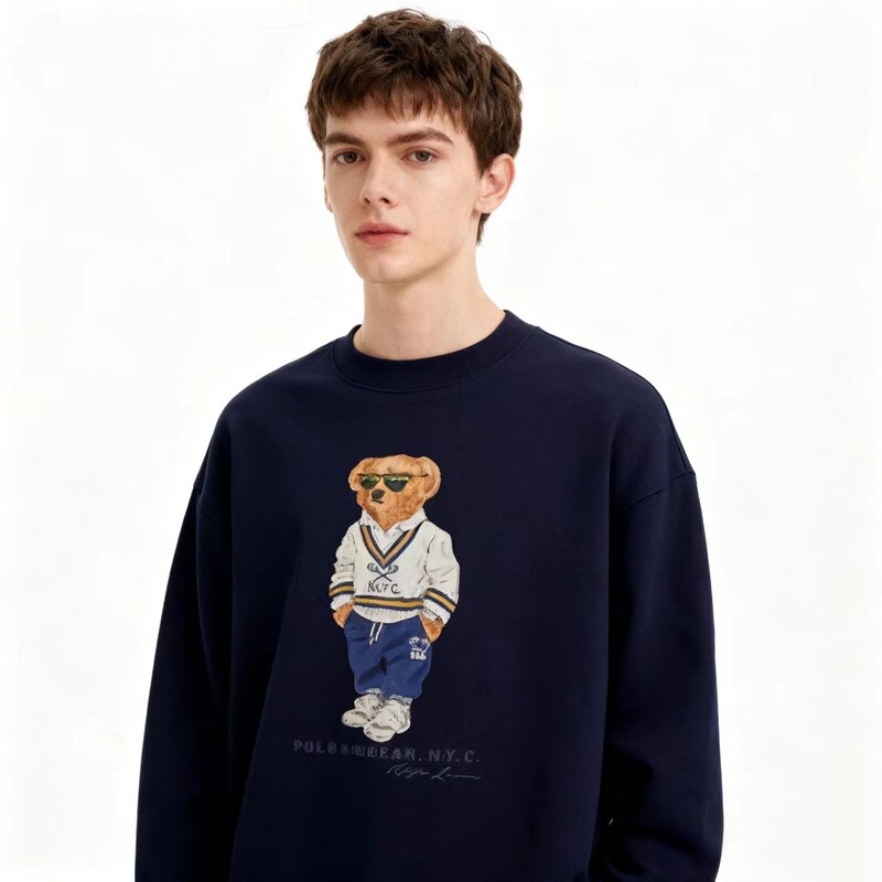 Cross-Border Foreign Trade Ralph Lauren Printed High-Quality New Printed Loose Round Neck Autumn Men's Casual Pullover