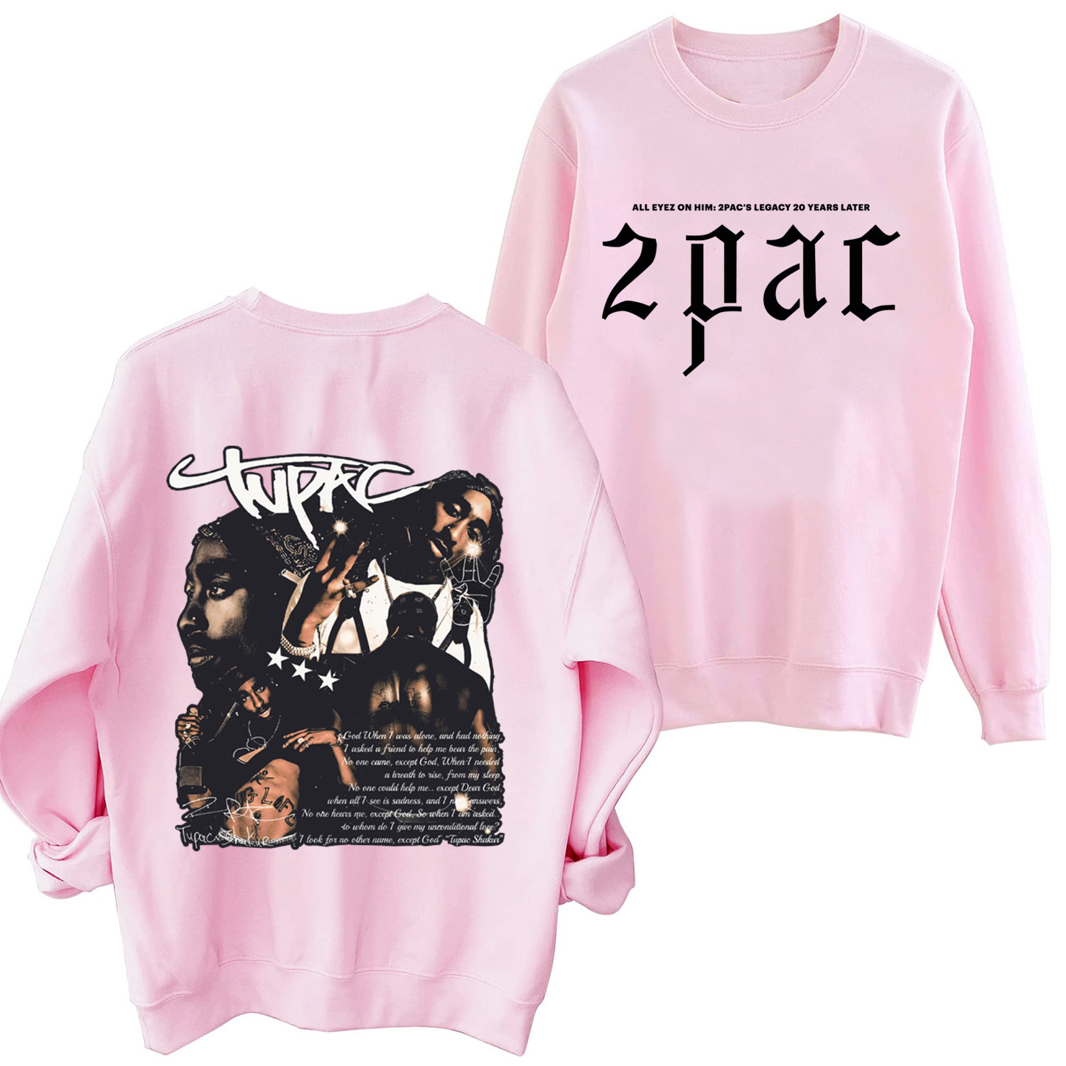 Tupac Shakur 2pac Sweatshirt Harajuku Round Neck Long Sleeve