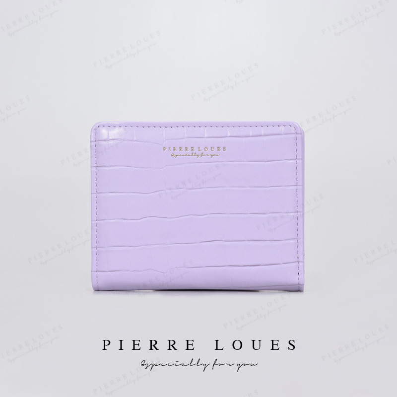 Cross-border spot francés de lujo ligero billetera corta de dama cocodrilo doble plegable multi-tarjeta cremallera bolso de cambio de mujer