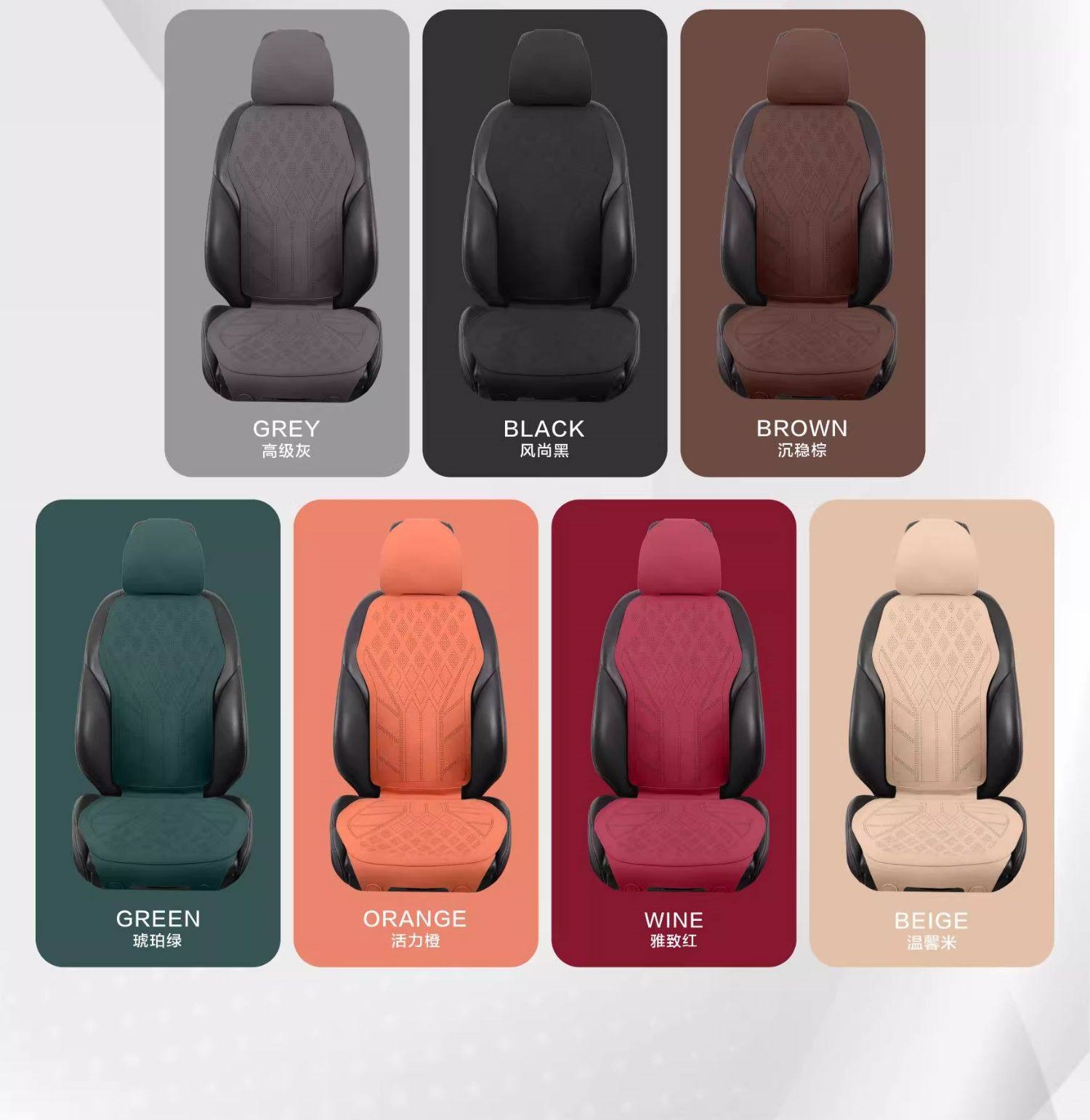 Suitable for 2026 car seat cushions, universal for all seasons, suede leather seat cushion, high-end saddle pad, suede seat cover for summer