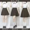 Brown shirt, pleated skirt