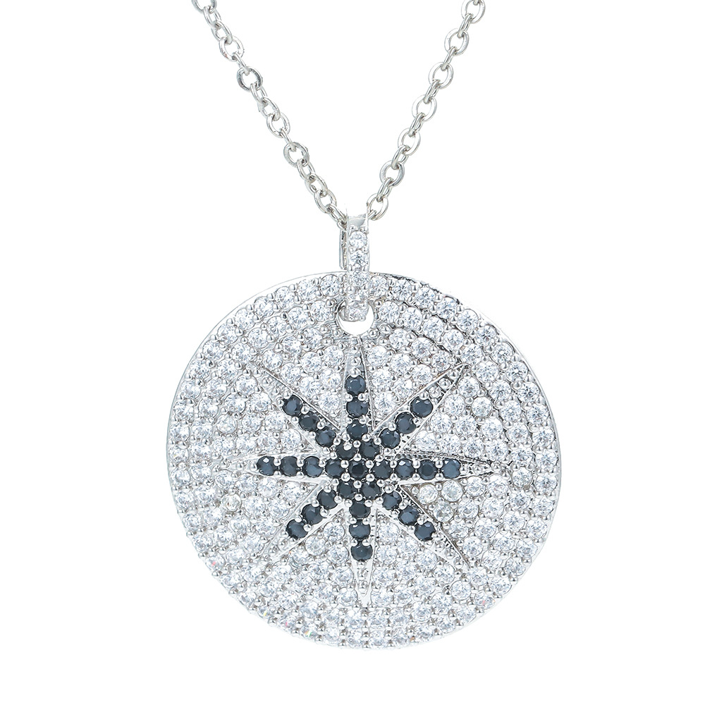 10g Weight Simple Micro-encrusted Rice-shaped Copper Micro-encrusted Zircon Round Necklace