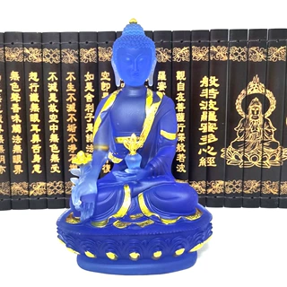 水琉璃描金药师佛 寺庙佛堂供奉佛像摆件 万佛墙佛像