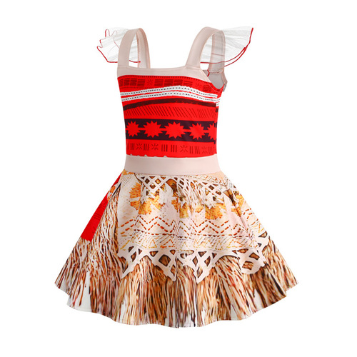  Moana Princess Dress cosplay Maui Girls Clothes Show Moana Moana Dress