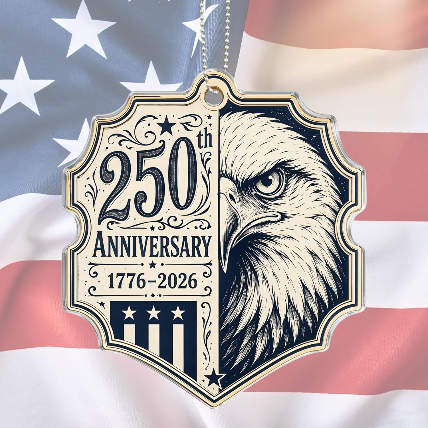 Decoración del 250 aniversario de la fundación de los Estados Unidos - Decoración del árbol de Navidad del Día de la Independencia de la Estatua de la Libertad 2D plana