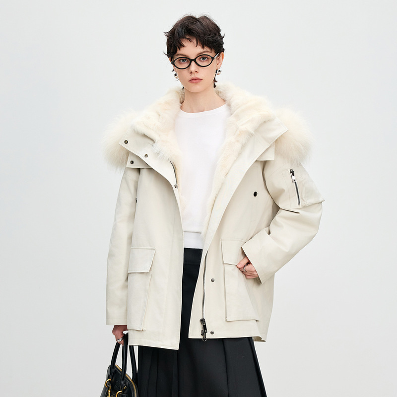 Fox Fur Liner Parka Women's 2025 Winter New Parka Removable Fur Jacket Original Young Style