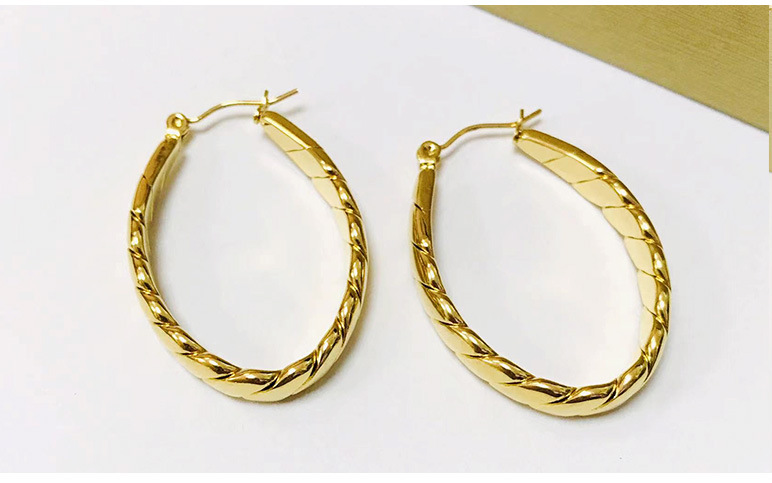 Lady Circle Solid Color Stainless Steel Plating Hoop Earrings 1 Pair