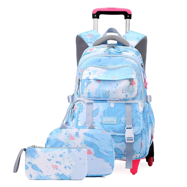 Sky Blue Six-Wheel Three-Piece Set