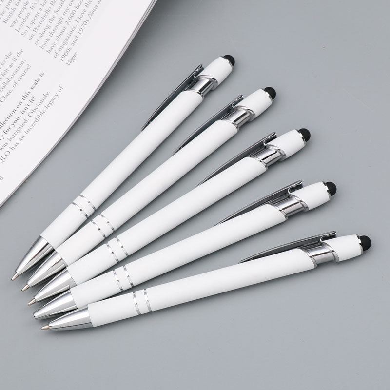 white electronic ballpoint pen