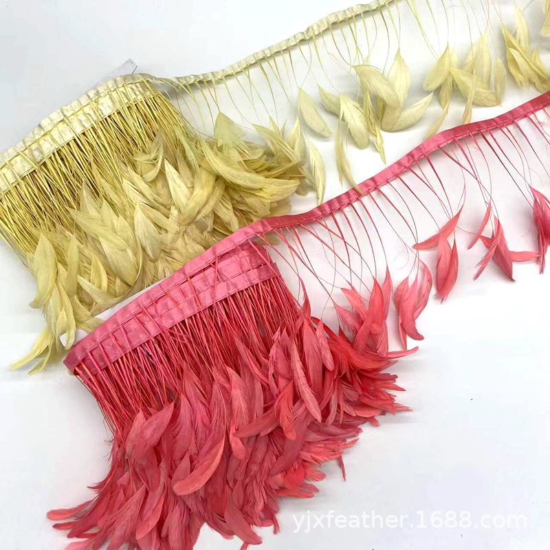 Tear head forest tear chicken tail cloth with cloth edge feather lace clothing accessories